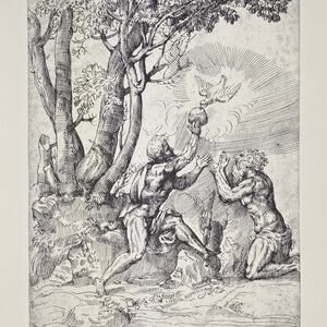 Campagnola, St Anthony and St Paul, Drawing, Print, Classic Art, ~ 240623-WH 595